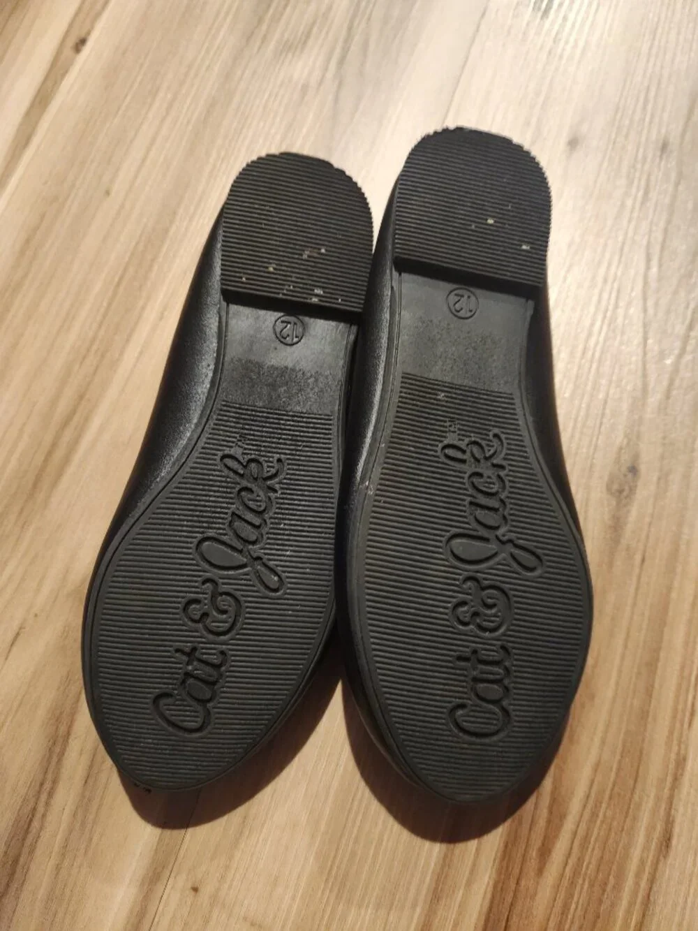 Cat & Jack Black Ballet Flats with Bow LITTLE GIRLS SIZE 12